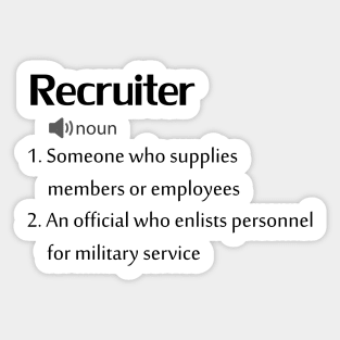 Funny Recruiter Definition Sticker